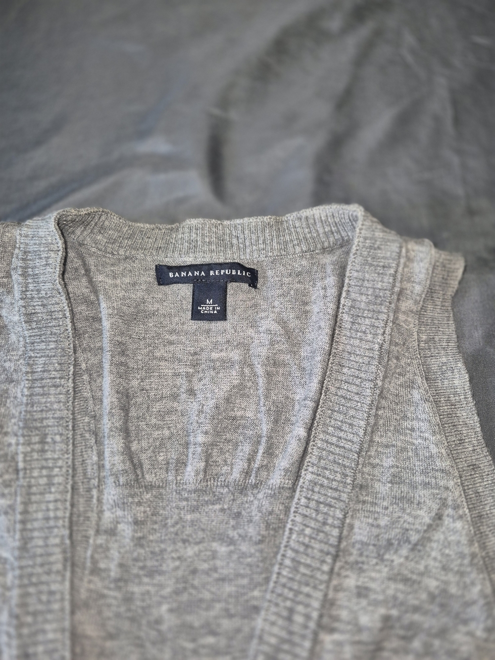Banana Republic Gray Knit Cardigan Vest